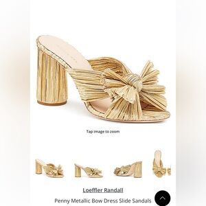 Loeffler Randall Metallic Gold Bow Heels